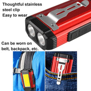 E-SMARTER K011 Bike LED Lamp USB Rechargeable Cycling Light COB Bright Flashlight(Silver)