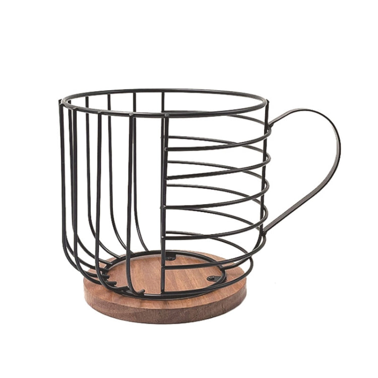Coffee Companion Storage Rack Cup-Shaped Kitchen Storage Basket, Color: Black No Words