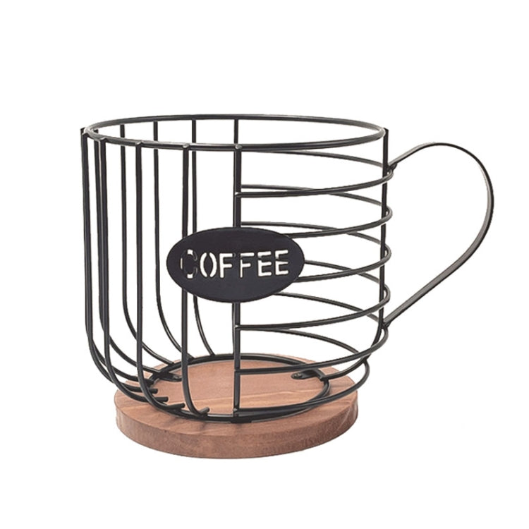 Coffee Companion Storage Rack Cup-Shaped Kitchen Storage Basket, Color: Black with Words