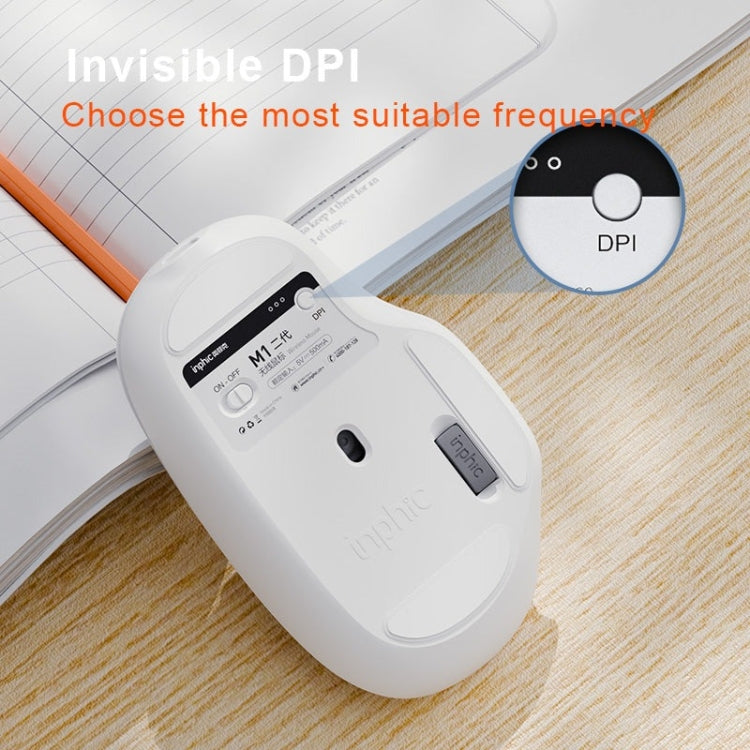 Inphic M1 2nd Generation Wireless Mice Rechargeable Mute Business Office Home Laptop Mouse, Color: 2.4G Black