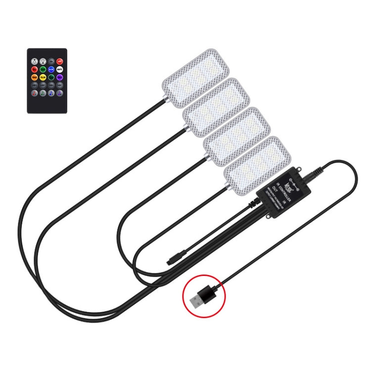 Eight-Color LED Voice Control Car Music Rhythm Atmosphere Light, Specification: 5V USB Remote Control