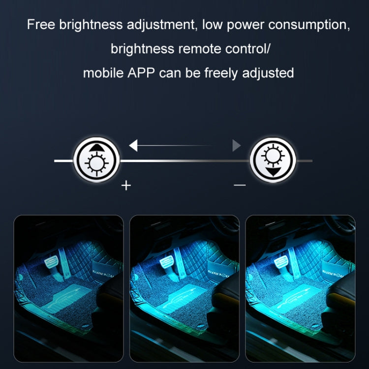 Eight-Color LED Voice Control Car Music Rhythm Atmosphere Light, Specification: 5V USB With Switch APP + Remote Control