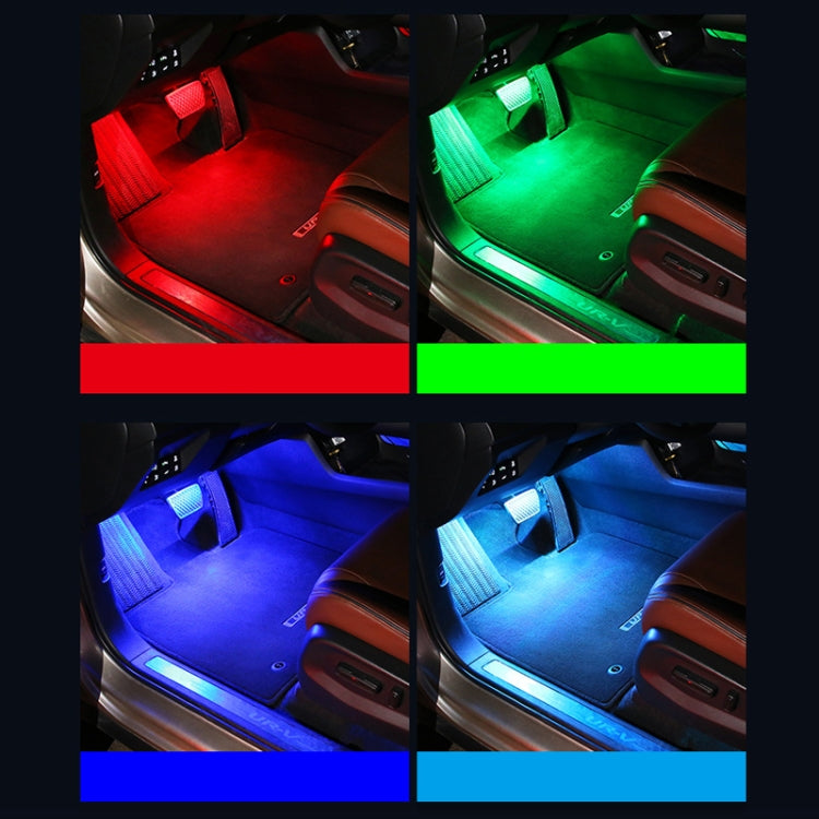 Eight-Color LED Voice Control Car Music Rhythm Atmosphere Light, Specification: 5V USB With Switch APP