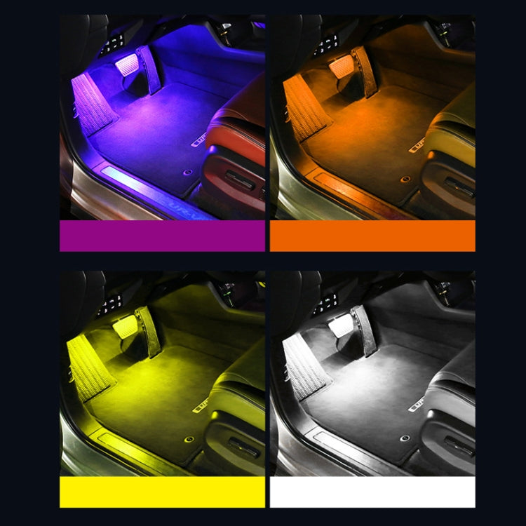 Eight-Color LED Voice Control Car Music Rhythm Atmosphere Light, Specification: 5V USB APP + Remote Control