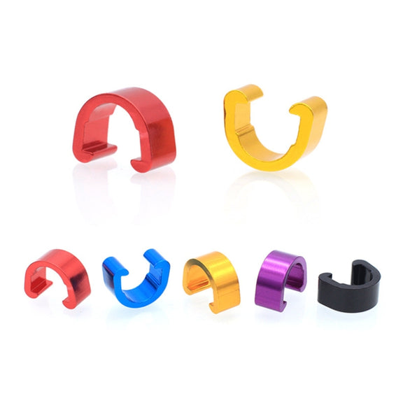 10pcs Bicycle Brake Gearshift Cable Tube Fixing C-shaped Buckle(Random Color Delivery)