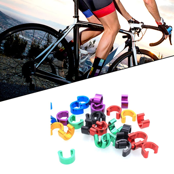 10pcs Bicycle Brake Gearshift Cable Tube Fixing C-shaped Buckle(Random Color Delivery)