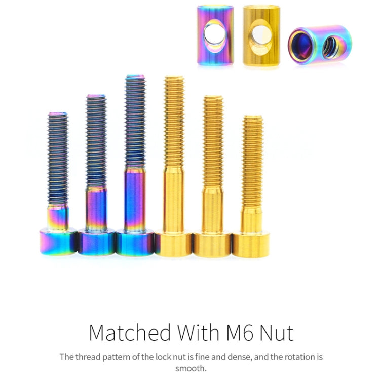 Bicycle Titanium Alloy Seat Post Locking Screws, Color: M6x40 Titanium