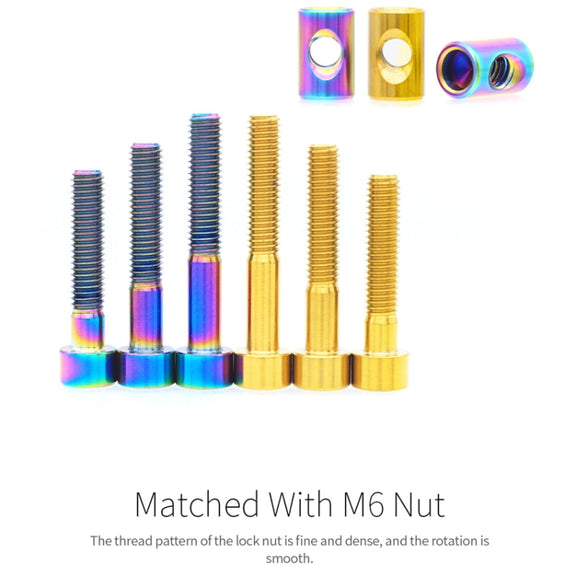 Bicycle Titanium Alloy Seat Post Locking Screws, Color: M6x40 Titanium