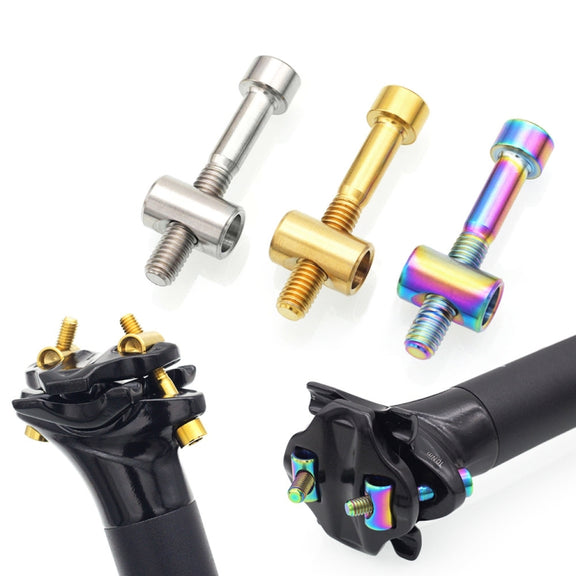 Bicycle Titanium Alloy Seat Post Locking Screws, Color: M6x40 Titanium