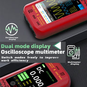 BSIDE O9 Digital Handheld Dual Channel 50MHz Oscilloscope Signal Source Multimeter, Spec: With Single Oscilloscope Probe (Red)