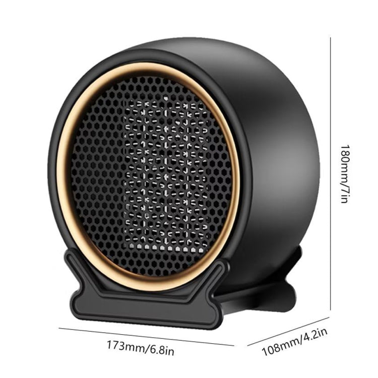 1800W Desktop High-power Two-speed Heater Household Fast Heating Heater, Spec: US Plug(Black)