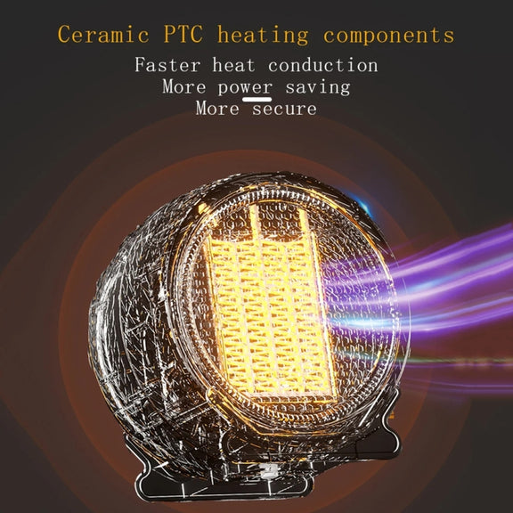 1800W Desktop High-power Two-speed Heater Household Fast Heating Heater, Spec: UK Plug(Black)