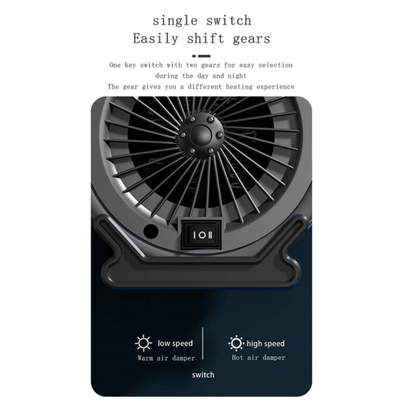 1800W Desktop High-power Two-speed Heater Household Fast Heating Heater, Spec: UK Plug(Black)