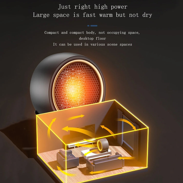 1800W Desktop High-power Two-speed Heater Household Fast Heating Heater, Spec: UK Plug(Black)