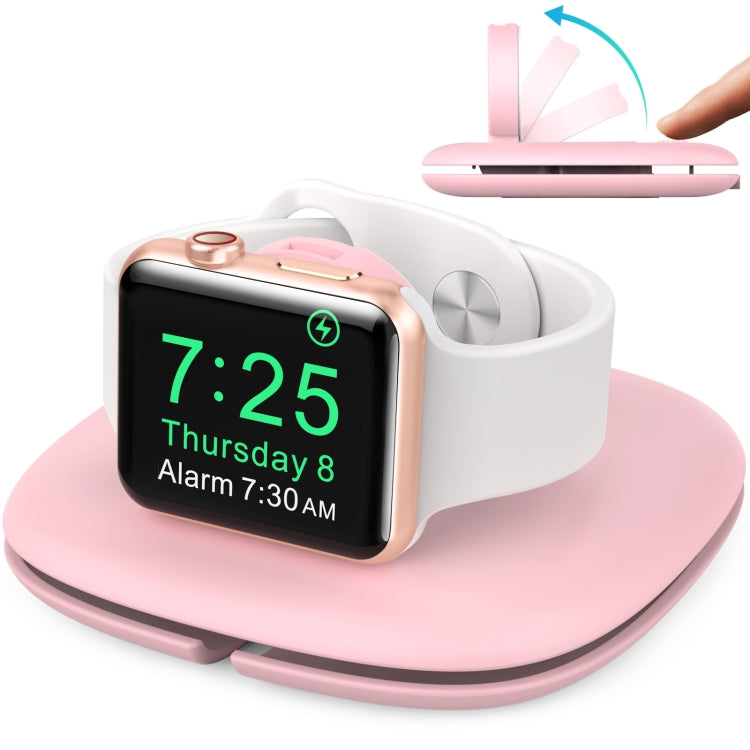 For Apple Watch AhaStyle PT126 Storage Folding Stand Plastic Charging Holder(Pink)