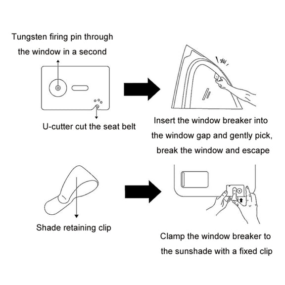 Car Window Breaking Safety Card Emergency Life-Saving Hammer(8.5x5.5cm)