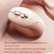 Inphic M8P 2.4G Wireless Mouse USB Mute Charging Girls Office Portable Ergonomic Mouse With Power Display(Milk Tea Color)
