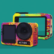 For DJI Action 4 Motion Camera Stickers All Inclusive Photo Frame Color Changing Stickers Accessories, Style: AC4-12 Circuit Blue