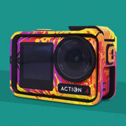 For DJI Action 4 Motion Camera Stickers All Inclusive Photo Frame Color Changing Stickers Accessories, Style: AC4-12 Circuit Blue