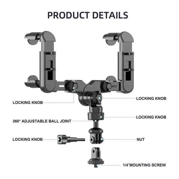 Vehicle Rearview Mirror Bracket Panoramic Sports Camera Car Mount Base Accessory