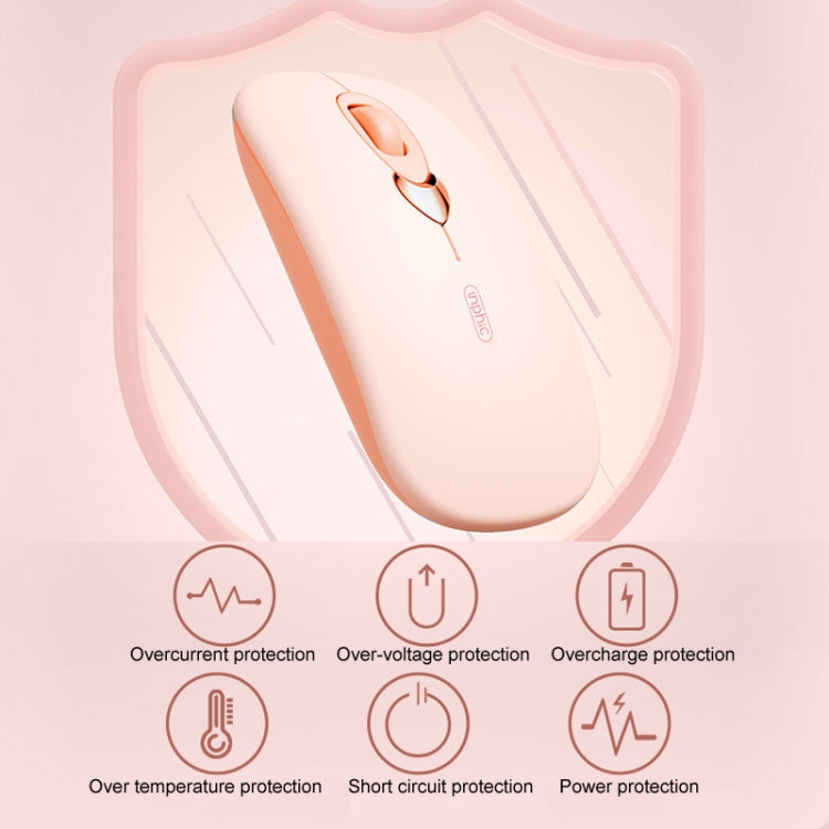 Inphic Q8 Gen 2 Bluetooth Mouse Wireless Silent Charging Office Business Girls Laptop Mouse(Milk Tea Color)