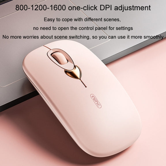 Inphic Q8 Gen 2 Bluetooth Mouse Wireless Silent Charging Office Business Girls Laptop Mouse(Milk Tea Color)