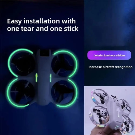 For DJI Neo Luminous Stickers Night Glow Cool Film(Sky Blue)