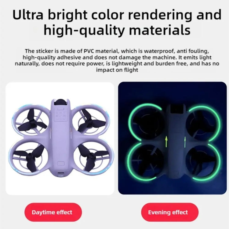 For DJI Neo Luminous Stickers Night Glow Cool Film(Grass Green)
