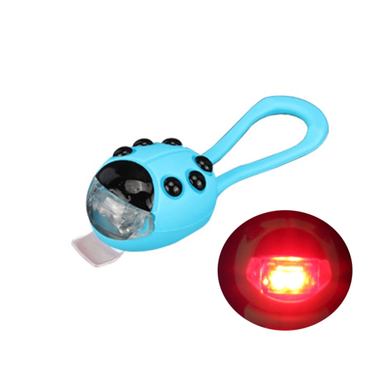 Bicycle Equipment Silicone Ladybug LED Headlight(Blue Shell+Red Light)