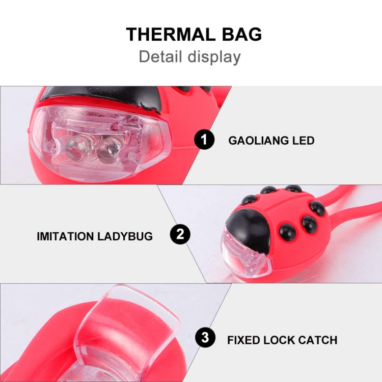 Bicycle Equipment Silicone Ladybug LED Headlight(Blue Shell+Red Light)