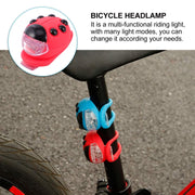 Bicycle Equipment Silicone Ladybug LED Headlight(Blue Shell+Red Light)