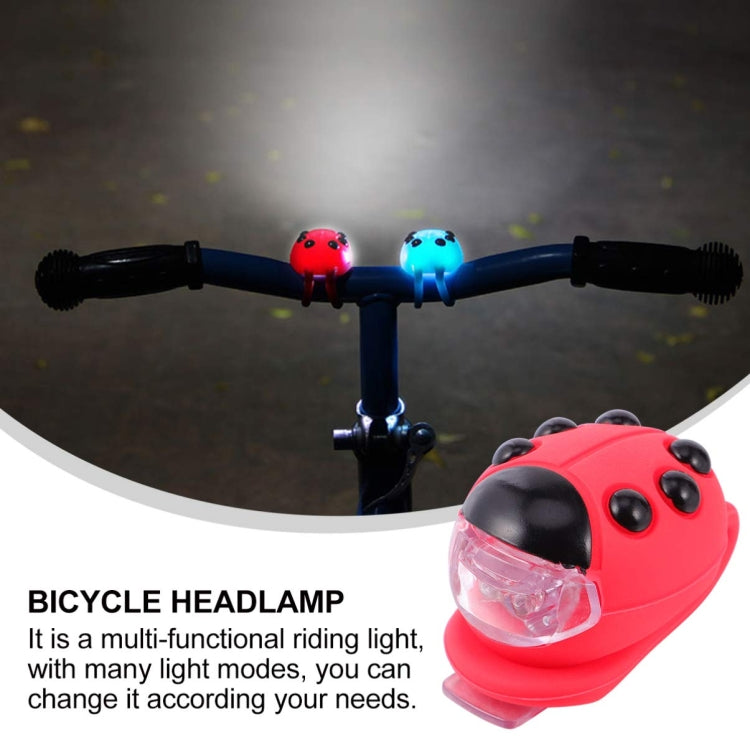 Bicycle Equipment Silicone Ladybug LED Headlight(Blue Shell+White Light)
