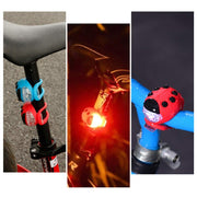 Bicycle Equipment Silicone Ladybug LED Headlight(Blue Shell+Red Light)