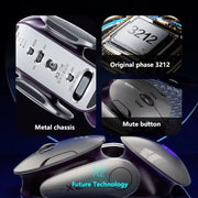 Inphic X2 Bluetooth Wireless Mouse Tri-Mode Silent Rechargeable Office Gaming Laptop Mouse(Liquid Metal Gray)