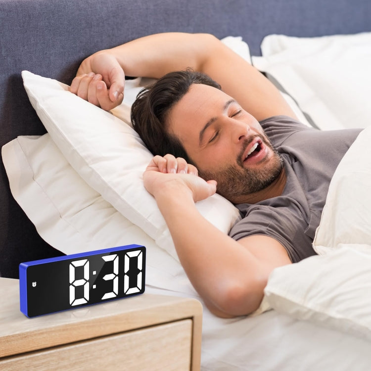JX012 Multifunctional LED Electronic Clock Battery Plug-in Dual-purpose Bedside Alarm Clock(Blue)