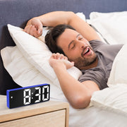 JX012 Multifunctional LED Electronic Clock Battery Plug-in Dual-purpose Bedside Alarm Clock(Blue)