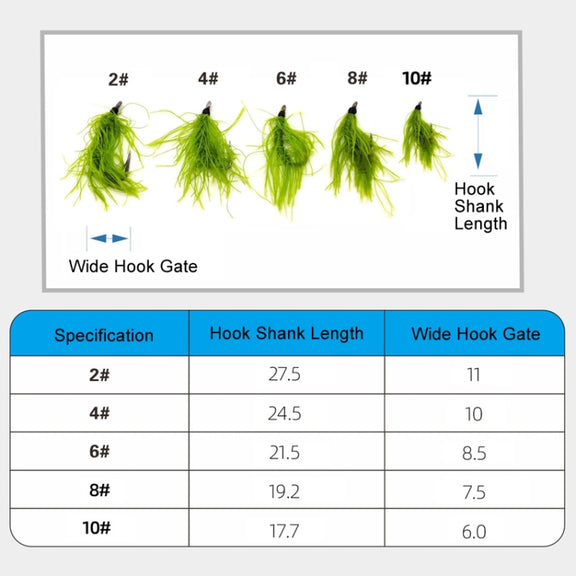 3pcs /Set Cordset Imitation Aquatic Grass Fishing Hooks Grass Hooks(6#)