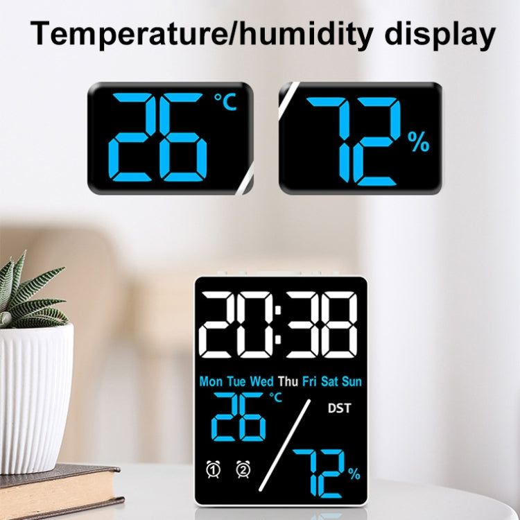 Multifunctional Temperature / Humidity Display Electronic Alarm Clock, Color: Rose Red White