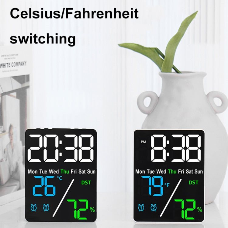 Multifunctional Temperature / Humidity Display Electronic Alarm Clock, Color: Three-color Black