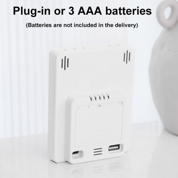 Multifunctional Temperature / Humidity Display Electronic Alarm Clock, Color: Three-color Black