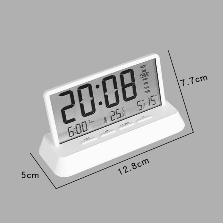 Multifunctional Temperature / Date Display Electronic Alarm Clock(White Opaque)