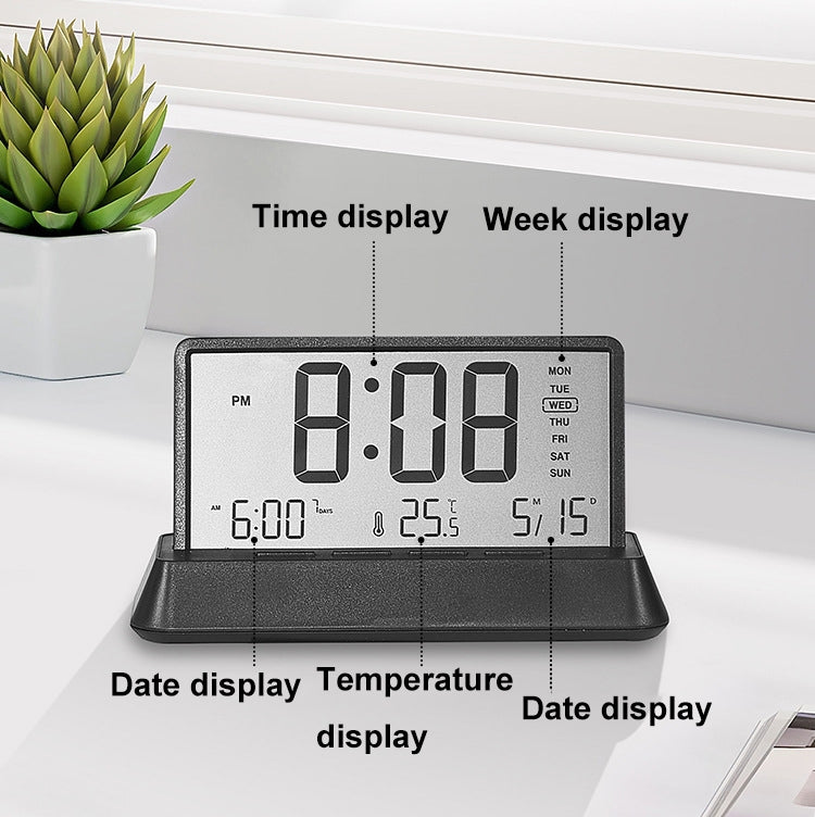 Multifunctional Temperature / Date Display Electronic Alarm Clock(Black Transparent)
