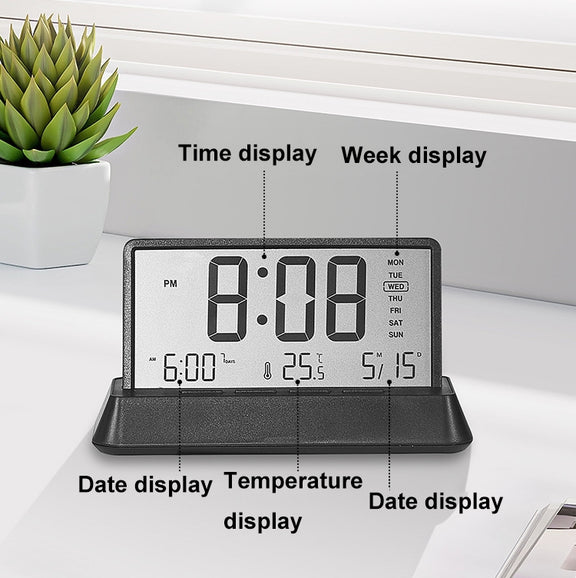 Multifunctional Temperature / Date Display Electronic Alarm Clock(Black Transparent)