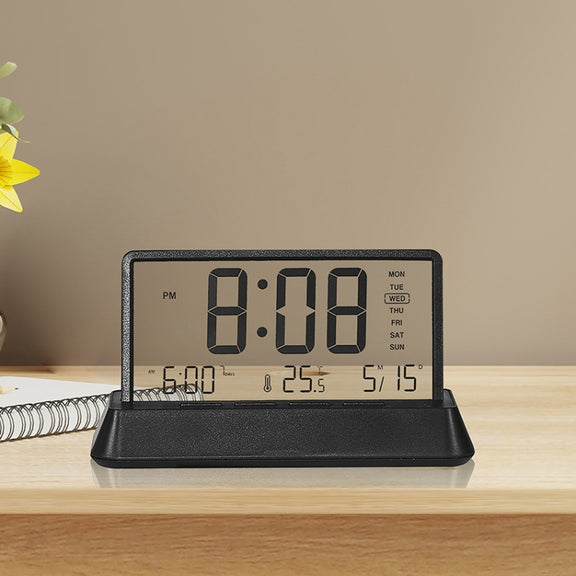 Multifunctional Temperature / Date Display Electronic Alarm Clock(Black Opaque)