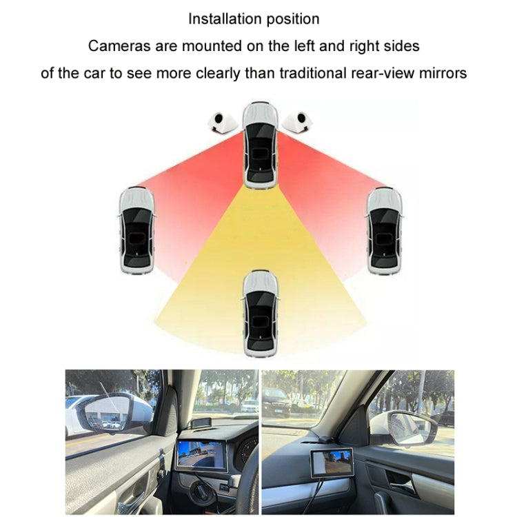 Punch-Free Car Imaging Side View Blind Spot Car Universal Night Vision Camera, Specifications: AHD1080P Black