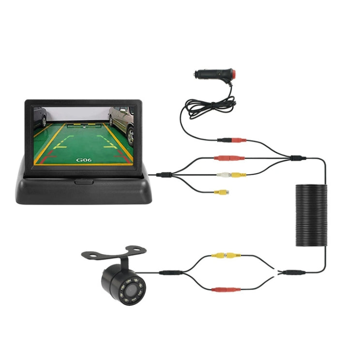 4.3 Inch Display Night Vision Water-resistant Reversing Camera +7 Meter Extension Cable, Color: Detachable Screen + Butterfly 8 Light Camera