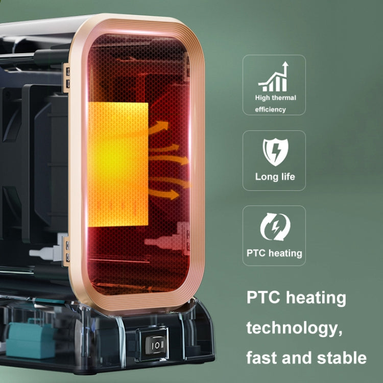 1000W High-power Household Heater Small Desktop Ceramic PTC Heating Heater, Spec: UK Plug(White)