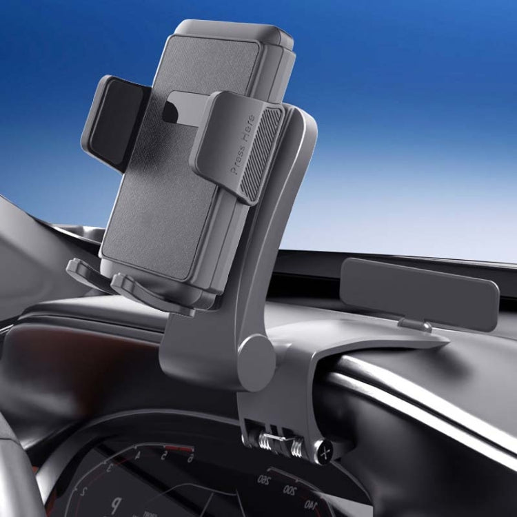 Car Dashboard Multifunctional Rotating And Folding Cell Phone Navigation Holder(Black)