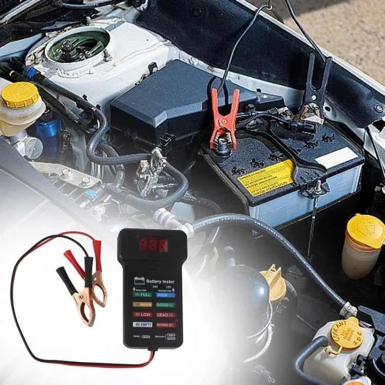 12/24V Battery Tester Car Battery Checker Electricity Capacity Tester
