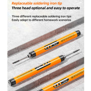 USB Digital Display Charging Soldering Iron Set 5-speed Temperature Adjustable Standard Edition Orange